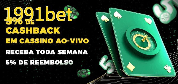 Promoções do cassino ao Vivo 1991bet